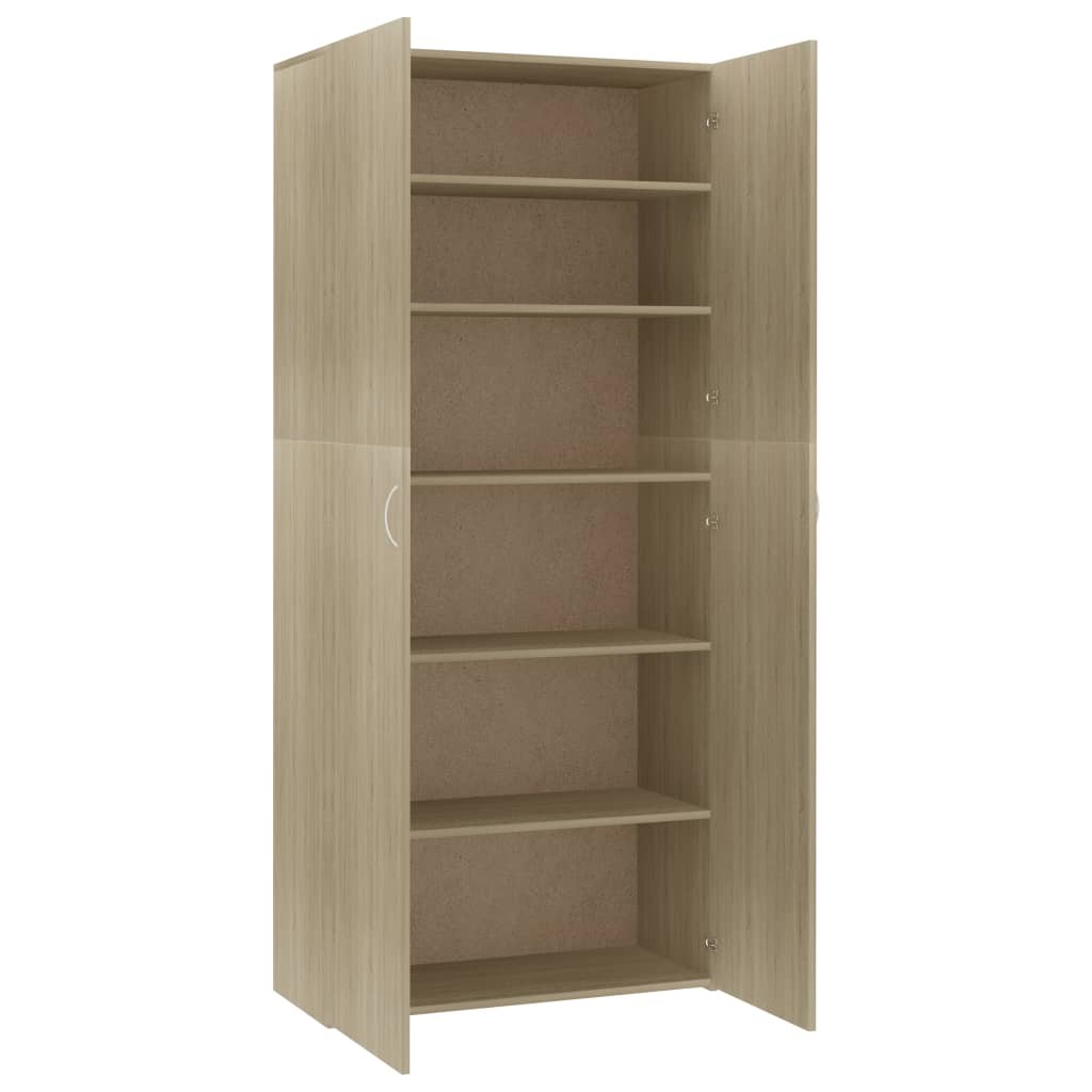 Shoe Cabinet Sonoma Oak 80x35.5x180 cm Chipboard